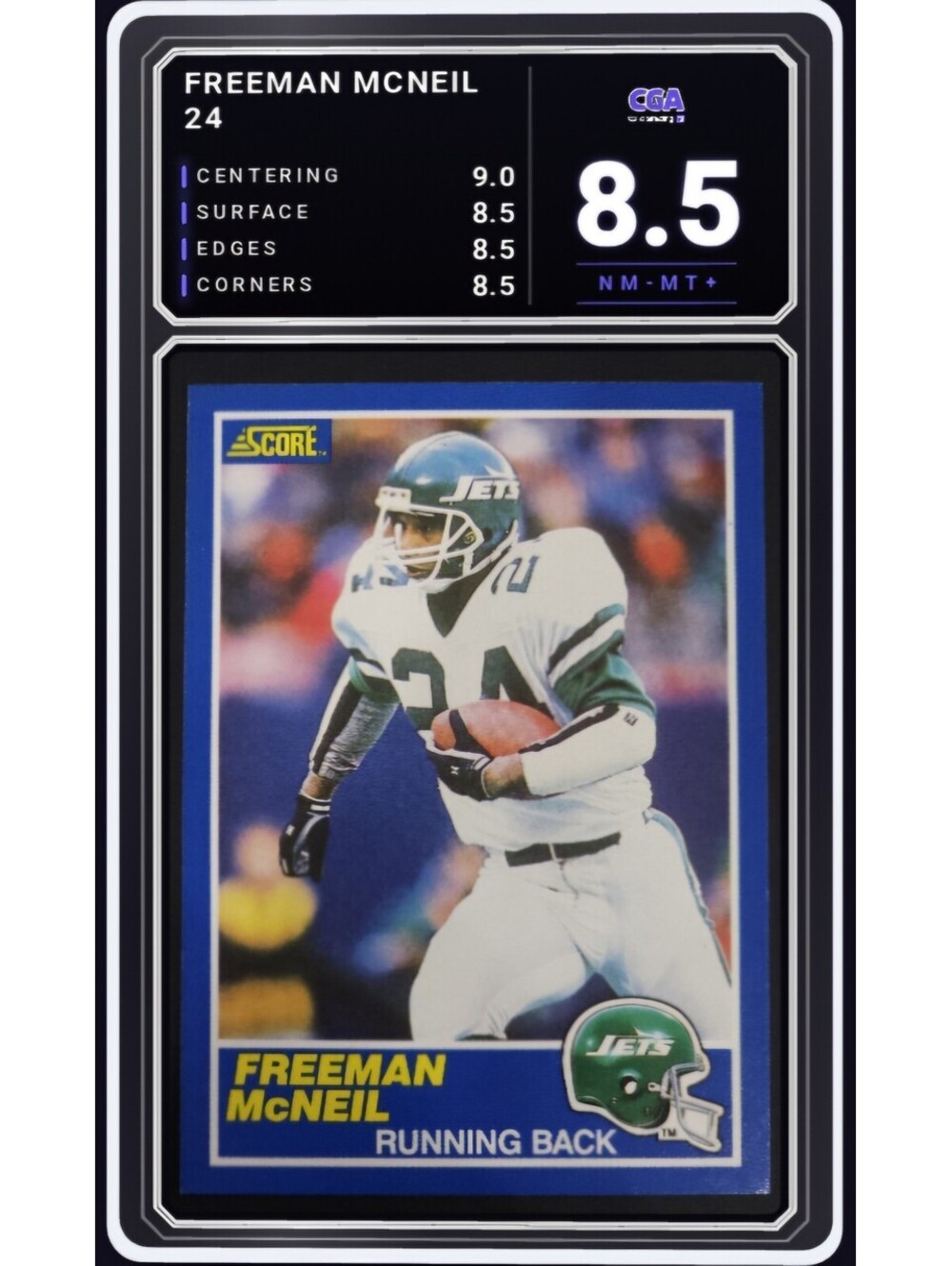 1989 Score Football #24 Freeman McNeil New York Jets NFL - CGA 8.5 Digital Grade